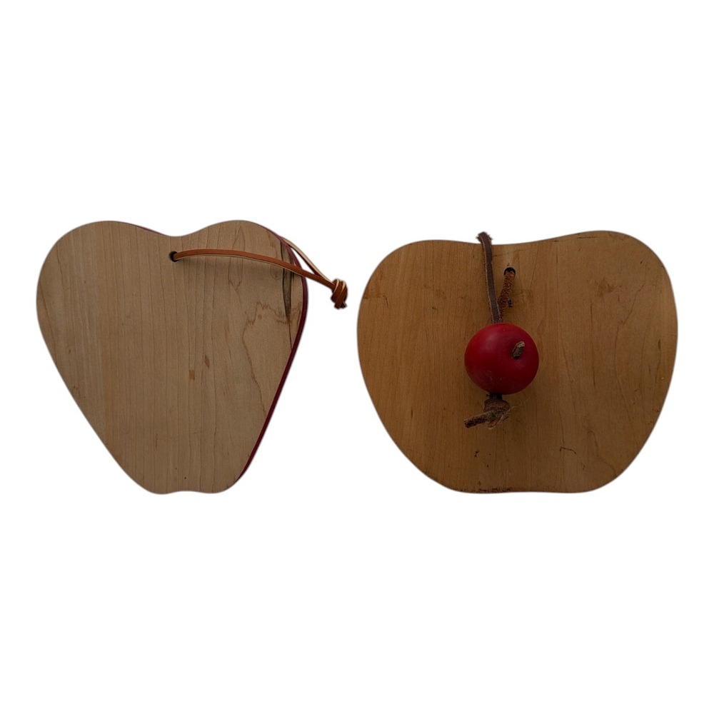 Apple Cutting Board Wooden Small Tree Spirit Cottage Cord Farmhouse Set 2